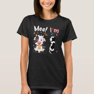 Eerste verjaardag Moo I'm 1 Koe Boerderij Animal B T-shirt