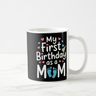 Eerste verjaardag nieuwe moeder baby feest gelukki koffiemok