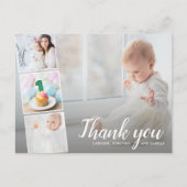 Eerste verjaardag, of om het even welk Jaar, Dank  Briefkaart (Voorkant)