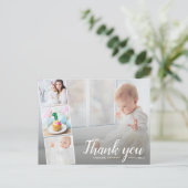 Eerste verjaardag, of om het even welk Jaar, Dank  Briefkaart (Staand voorkant)