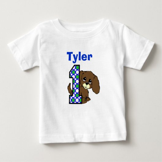 Eerste Verjaardag Puppy Hond Shirt (Voorkant)