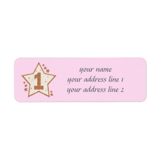 Eerste verjaardag Roze en Gold Star Etiket