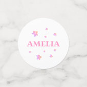 Eerste Verjaardag Roze Foto Verjaardagsfeest Confetti (Kleine voorkant)