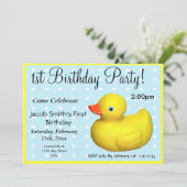 Eerste verjaardag Rubber Ducky Kaart (Staand voorkant)