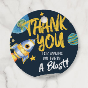 EERSTE VERJAARDAG, RUIMTE VERJAARDAG, BLAST OFF CA BEDANKJES LABELS