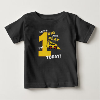Eerste verjaardag shirt bouwbulldozer.