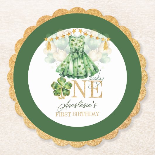 Eerste verjaardag St Patrick's Day gepersonaliseer Kartonnen Onderzetters (Voorkant)