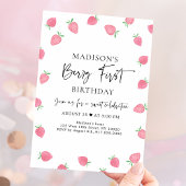 Eerste verjaardag Strawberry Berry Kaart