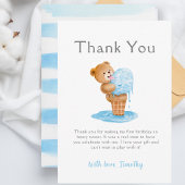 Eerste verjaardag Teddy Bear Ice Cream Bedankkaart