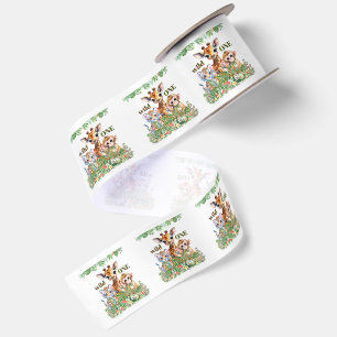 Eerste verjaardag Tijger Giraffe Aap Wildebras Lint