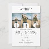 Eerste Verjaardag Uitnodiging 1e Een Foto's Boy Gi (Voorkant)