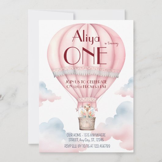 Eerste verjaardag Uitnodiging Droomwereld (Voorkant)