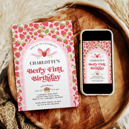 Eerste verjaardag van Berry Verjaardag 1e verjaard Kaart