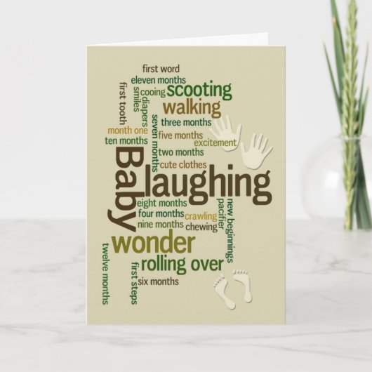 Eerste verjaardag van de baby vieren kaart (Voorkant)