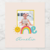 Eerste verjaardag van de eerste geboorte wijn etiket (Enkel label)