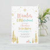 Eerste verjaardag van de gouden en zilverwinter kaart (Staand voorkant)