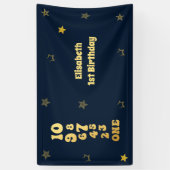 Eerste verjaardag van de jaarwisseling spandoek (Verticaal)