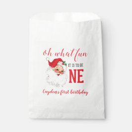 Eerste verjaardag van de Kerstman op de Vintage Bedankzakje