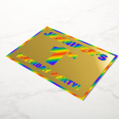 Eerste verjaardag van de partij Fun, regenboogspec Folie Uitnodiging (Gedraaid)