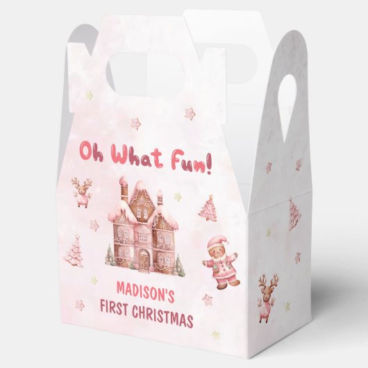 Eerste verjaardag van het roze ontbijt bedankdoosjes (Geopend)