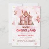 Eerste verjaardag van het roze ontbijt kaart (Voorkant)