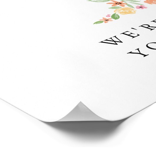 Eerste verjaardag van het Welkomstteken Roze Water Poster (Hoek)