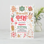 Eerste verjaardag van kerstfeest kaart (Staand voorkant)