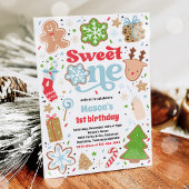 Eerste verjaardag van kerstfeest kaart