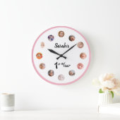 Eerste verjaardag van kleine meid, 12 maanden foto grote klok (Huis)