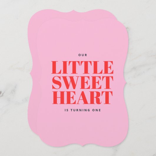 Eerste verjaardag van lieve schat roze meisje kaart (Voorkant / Achterkant)