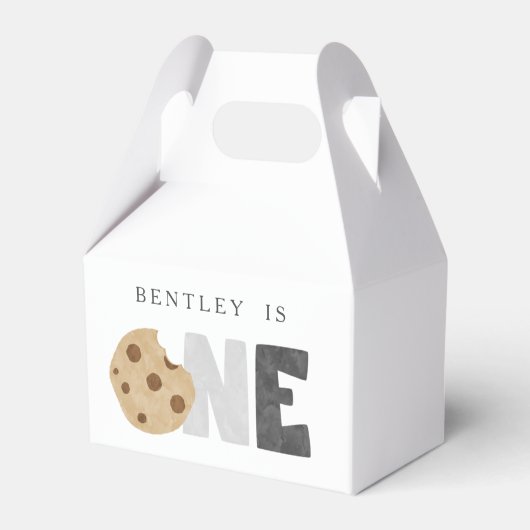 Eerste verjaardag van melk en koekjes bedankdoosjes (Voorkant Zijde)