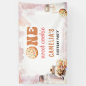 Eerste verjaardag van melk en koekjes spandoek (Verticaal)