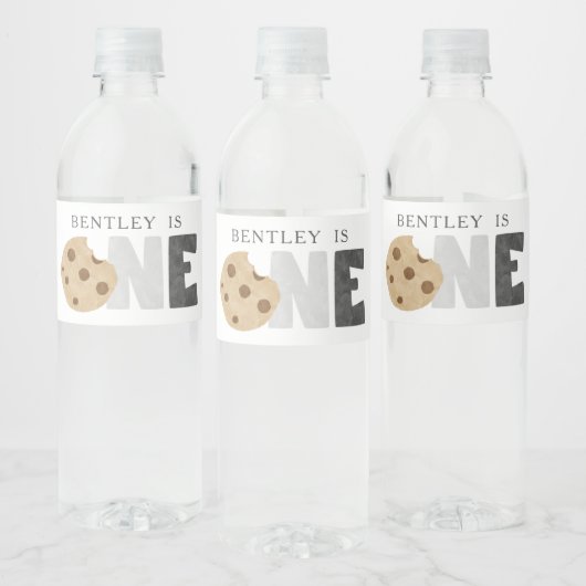 Eerste verjaardag van melk en koekjes waterfles etiket (Flessen)