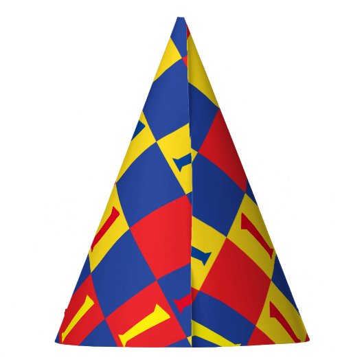 Eerste verjaardag van Red Yellow Blue Feesthoedjes (Achterkant)