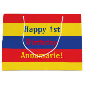 Eerste verjaardag van Red Yellow Blue Groot Cadeauzakje (Voorkant)