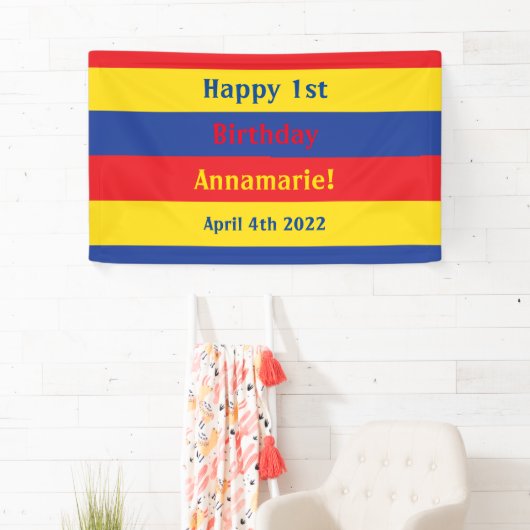 Eerste verjaardag van Red Yellow Blue Spandoek (Insitu)