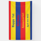 Eerste verjaardag van Red Yellow Blue Spandoek (Verticaal)
