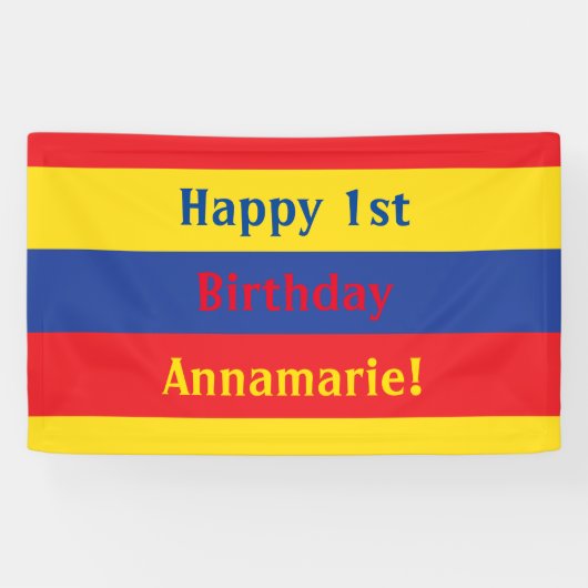 Eerste verjaardag van Red Yellow Blue Spandoek (Horizontaal)