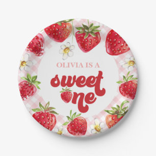 Eerste verjaardag van Strawberry Berry Papieren Bordje