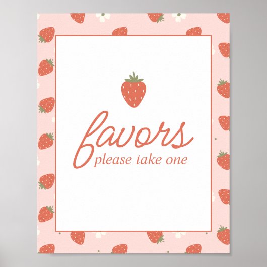 Eerste verjaardag van Strawberry Girls | Favor tab Poster (Voorkant)