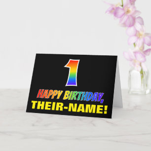 Eerste verjaardag: Vet, Vun, Eenvoudig, Regenboog Kaart