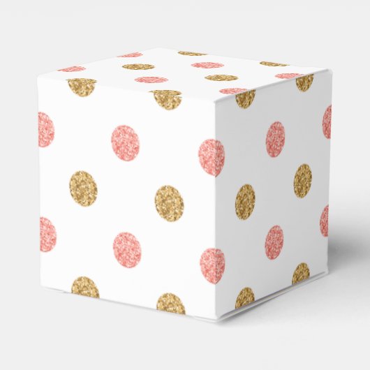 Eerste verjaardag viering Pink & Gold Glitter One Bedankdoosjes (Achterkant)