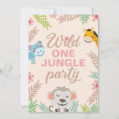 Eerste verjaardag, Wild One Oerwoud Safari Party Kaart (Achterkant)