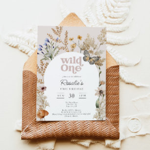 Eerste verjaardag Wild One Wildflower voor meisjes Kaart