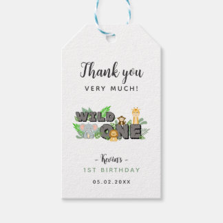 Eerste verjaardag Wilde Eén Safari Bedankt Cadeaut Cadeaulabel