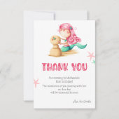 Eerste verjaardag zeemeermin bedankkaart (Voorkant)