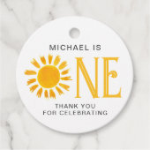 Eerste verjaardag zon dank u bedankjes labels (Voorkant)