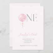 Eerste verjaardagsballon uitnodiging (Voorkant / Achterkant)