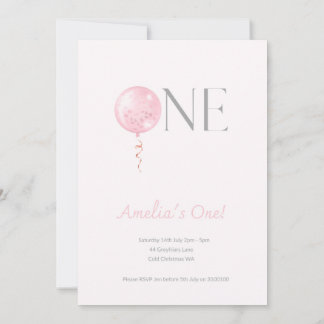 Eerste verjaardagsballon uitnodiging