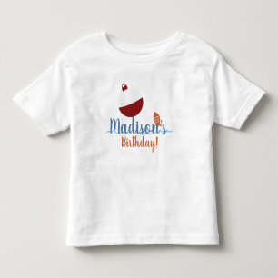 Eerste verjaardagsfeest naam vissen met aas kinder shirts